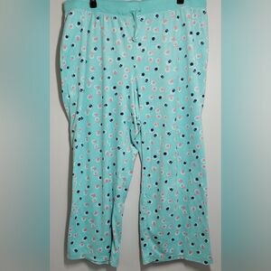 New Directions Aqua Polka Dot Pajama Pants 3X